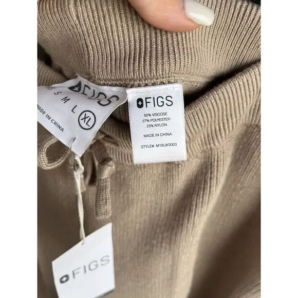 Figs Knit Loungewear Pants - Size XL - Latte Oatmeal - Picture 10 of 11